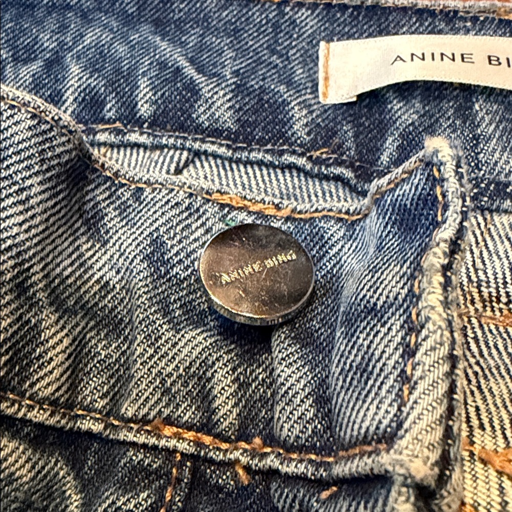 Anine Bing sz 29 Lara jeans ripped raw hem distressed **altered for back gap** - Picture 4 of 15
